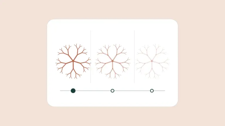 Diagram of a spider vein fading over the weeks after sclerotherapy